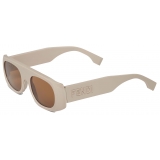 Fendi - Signature - Occhiali da Sole Ovale - Beige - Occhiali da Sole - Fendi Eyewear