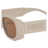 Fendi - Signature - Occhiali da Sole Ovale - Beige - Occhiali da Sole - Fendi Eyewear