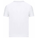 Dolce & Gabbana - T-Shirt in Jersey Bianco con Scritta Dolce & Gabbana - Dolce & Gabbana Exclusive Luxury Collection