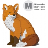 Jekca - Fox 02 - Big - Lego - Scultura - Costruzione - 4D - Animali di Mattoncini - Toys