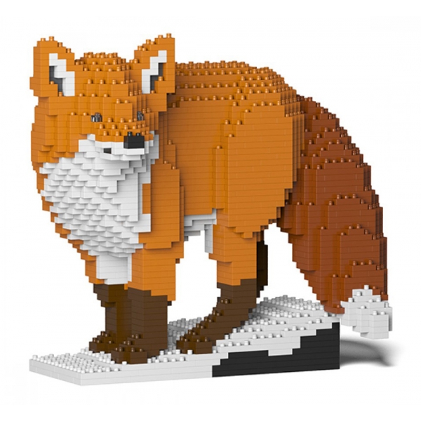 Jekca - Fox 03 - Big - Lego - Scultura - Costruzione - 4D - Animali di Mattoncini - Toys