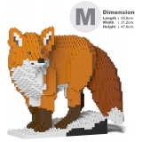 Jekca - Fox 03 - Big - Lego - Scultura - Costruzione - 4D - Animali di Mattoncini - Toys