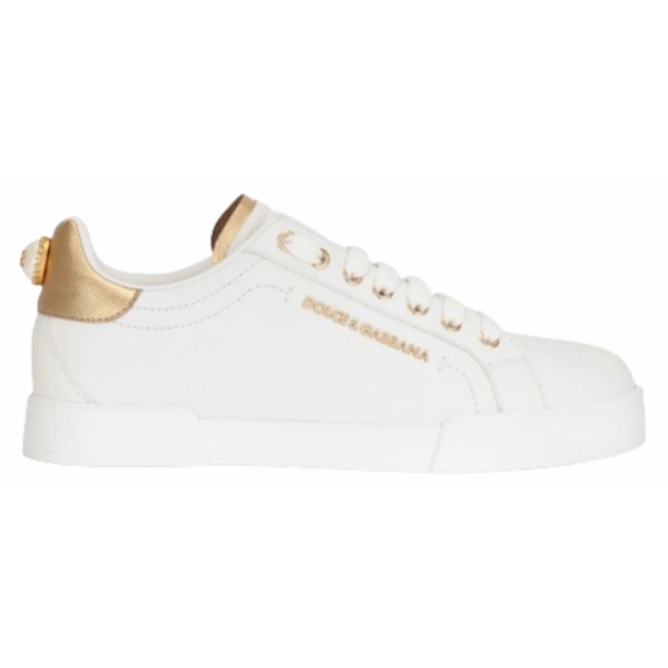 Dolce & Gabbana - White and Gold Portofino Sneakers - Dolce & Gabbana Exclusive Luxury Collection