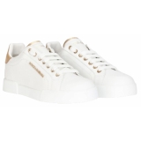 Dolce & Gabbana - Sneakers Portofino Bianche e Oro - Dolce & Gabbana Exclusive Luxury Collection