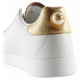 Dolce & Gabbana - White and Gold Portofino Sneakers - Dolce & Gabbana Exclusive Luxury Collection