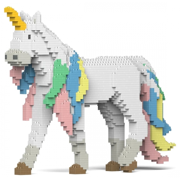 Jekca - Unicorn 01 - Big - Lego - Scultura - Costruzione - 4D - Animali di Mattoncini - Toys