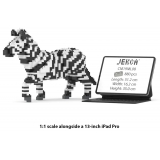 Jekca - Zebra 01 - Big - Lego - Sculpture - Construction - 4D - Brick Animals - Toys