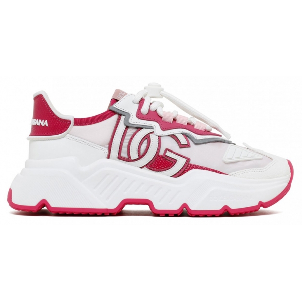 Dolce & Gabbana - White and Pink Daymaster Sneakers - Dolce & Gabbana Exclusive Luxury Collection