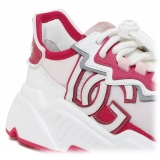 Dolce & Gabbana - White and Pink Daymaster Sneakers - Dolce & Gabbana Exclusive Luxury Collection