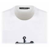 Dolce & Gabbana - White Navy Print Short Sleeve T-Shirt - Dolce & Gabbana Exclusive Luxury Collection