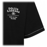 Dolce & Gabbana - Black Embroidered Logo T-Shirt - Dolce & Gabbana Exclusive Luxury Collection