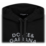 Dolce & Gabbana - Black Logo Lettering Jersey Hoodie - Dolce & Gabbana Exclusive Luxury Collection