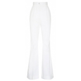 Dolce & Gabbana - Cream White Tailored Wide Leg Trousers - Dolce & Gabbana Exclusive Luxury Collection