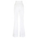 Dolce & Gabbana - Cream White Tailored Wide Leg Trousers - Dolce & Gabbana Exclusive Luxury Collection