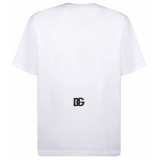 Dolce & Gabbana - T-Shirt con Stampa DG in Cotone Bianco con Logo - Dolce & Gabbana Exclusive Luxury Collection