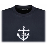 Dolce & Gabbana - Dark Blue Navy Print T-Shirt - Dolce & Gabbana Exclusive Luxury Collection