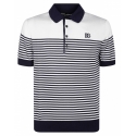 Dolce & Gabbana - White and Blue Striped Polo Shirt - Dolce & Gabbana Exclusive Luxury Collection