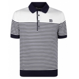 Dolce & Gabbana - White and Blue Striped Polo Shirt - Dolce & Gabbana Exclusive Luxury Collection