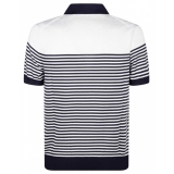 Dolce & Gabbana - White and Blue Striped Polo Shirt - Dolce & Gabbana Exclusive Luxury Collection