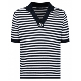 Dolce & Gabbana - Blue and White Striped Polo Shirt - Dolce & Gabbana Exclusive Luxury Collection