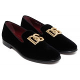 Dolce & Gabbana - Black Leonardo Velvet Loafers - Dolce & Gabbana Exclusive Luxury Collection