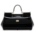 Dolce & Gabbana - Borsa a Tracolla Sicily Media in Pelle di Vitello Nera - Dolce & Gabbana Exclusive Luxury Collection