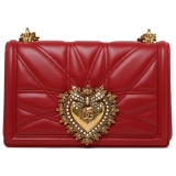 Dolce & Gabbana - Red Calf Leather Medium Devotion Shoulder Bag - Dolce & Gabbana Exclusive Luxury Collection