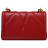 Dolce & Gabbana - Red Calf Leather Medium Devotion Shoulder Bag - Dolce & Gabbana Exclusive Luxury Collection