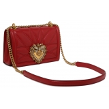 Dolce & Gabbana - Red Calf Leather Medium Devotion Shoulder Bag - Dolce & Gabbana Exclusive Luxury Collection