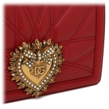 Dolce & Gabbana - Red Calf Leather Medium Devotion Shoulder Bag - Dolce & Gabbana Exclusive Luxury Collection