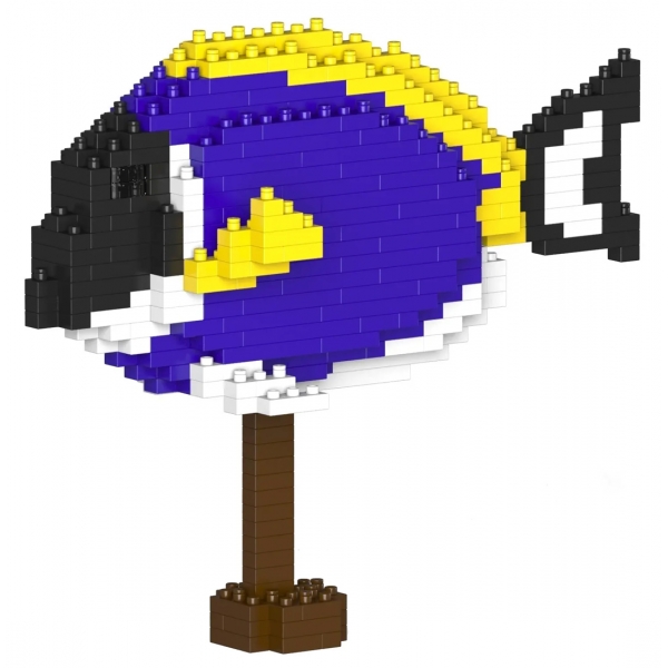 Jekca - Powder Blue Tang 01 - Big - Lego - Sculpture - Construction - 4D - Brick Animals - Toys