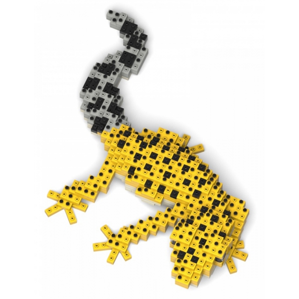 Jekca - Leopard Gecko 01 - Big - Lego - Scultura - Costruzione - 4D - Animali di Mattoncini - Toys