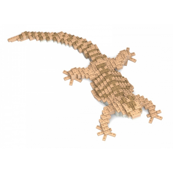 Jekca - Bearded Dragon 01 - Big - Lego - Scultura - Costruzione - 4D - Animali di Mattoncini - Toys