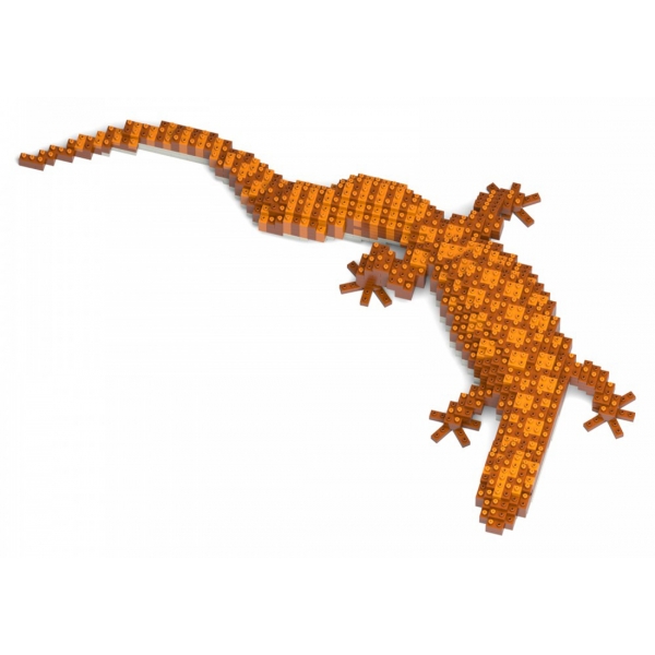 Jekca - Red Ackie 01 - Big - Lego - Sculpture - Construction - 4D - Brick Animals - Toys