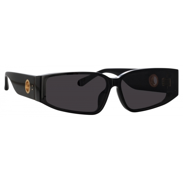 Linda Farrow - Alexis Angular Sunglasses in Black - Linda Farrow Eyewear