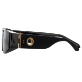 Linda Farrow - Alexis Angular Sunglasses in Black - Linda Farrow Eyewear