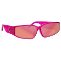 Linda Farrow - Occhiali da Sole Alexis Angolare in Rosa Neon - LFL1465C3SUN - Linda Farrow Eyewear