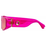 Linda Farrow - Alexis Angular Sunglasses in Neon Pink - LFL1465C3SUN - Linda Farrow Eyewear