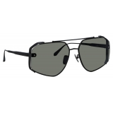 Linda Farrow - Amar Aviator Sunglasses in Nickel and Grey - LFL1505C2SUN - Linda Farrow Eyewear