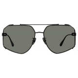 Linda Farrow - Amar Aviator Sunglasses in Nickel and Grey - LFL1505C2SUN - Linda Farrow Eyewear