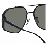 Linda Farrow - Amar Aviator Sunglasses in Nickel and Grey - LFL1505C2SUN - Linda Farrow Eyewear