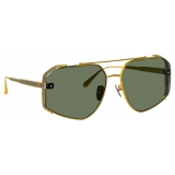 Linda Farrow - Amar Aviator Sunglasses in Yellow Gold - LFL1505C3SUN - Linda Farrow Eyewear