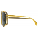 Linda Farrow - Amar Aviator Sunglasses in Yellow Gold - LFL1505C3SUN - Linda Farrow Eyewear