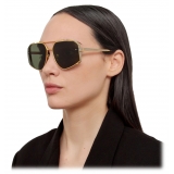 Linda Farrow - Amar Aviator Sunglasses in Yellow Gold - LFL1505C3SUN - Linda Farrow Eyewear