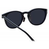 Linda Farrow - Bay D-Frame Sunglasses in Black and Matt Nickel (Asian Fit) - LF25AC17SUN - Linda Farrow