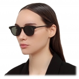 Linda Farrow - Bay D-Frame Sunglasses in Black and Matt Nickel (Asian Fit) - LF25AC17SUN - Linda Farrow