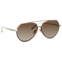 Linda Farrow - Bayer Aviator Sunglasses in Light Gold - LFL1472C2SUN - Linda Farrow Eyewear