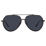 Linda Farrow - Bayer Aviator Sunglasses in Nickel - LFL1472C3SUN - Linda Farrow Eyewear