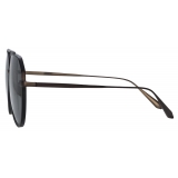 Linda Farrow - Bayer Aviator Sunglasses in Nickel - LFL1472C3SUN - Linda Farrow Eyewear