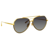 Linda Farrow - Bayer Aviator Sunglasses in Yellow Gold - LFL1472C1SUN - Linda Farrow Eyewear